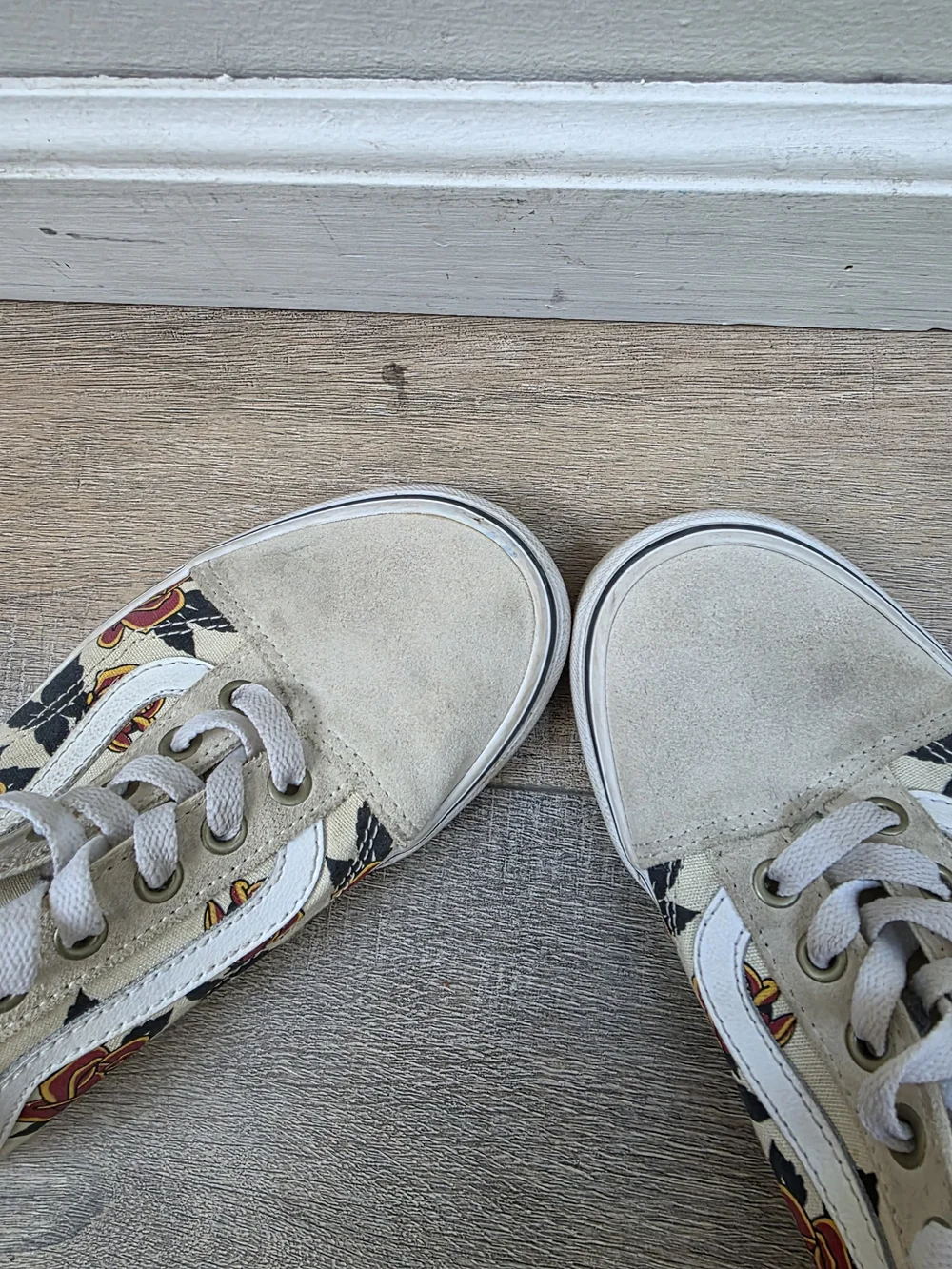 RARE Vans Old Skool Mary Rand Rose Floral Suede Shoes Womens 7 Mens 5.5 Sample